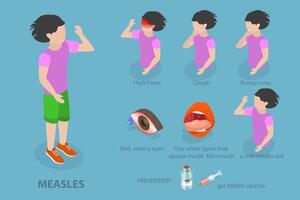 3D Isometric Flat Conceptual Illustration of Measles, Red Rash vector