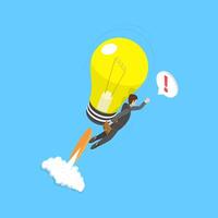 3D Isometric Flat Conceptual Illustration of Innovation Start Up, Creative New Idea vector