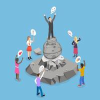 3D Isometric Flat Conceptual Illustration of I Can Do It, Nothing is Impossible vector