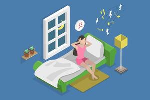 3D Isometric Flat Conceptual Illustration of Noisy Neighbour, Problems of Neighbouring Apartments vector