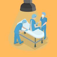 3D Isometric Flat Conceptual Illustration of Epidural Anesthesia, Spinal Injection vector