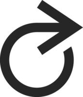 Symbolizing continuous processes, a circular arrow pointing right represents ongoing development, an infinite loop, and the concept of refreshing or updating actions vector