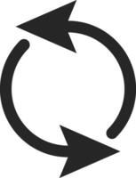 Two arrows rotating in a circular motion, creating a seamless loop that symbolizes an ongoing process of refresh, repeat, and continuous movement in a modern, abstract design vector
