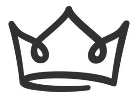 Simple, doodle crown representing royalty, power, and authority, suitable for various design projects related to monarchy, leadership, or achievement vector