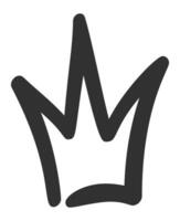Simple, black and white, hand drawn crown symbolizing royalty, leadership, achievement, and success, perfect for logos, branding, and design projects vector