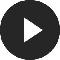 Simple yet effective visual representation of playing or audio content, featuring a white play symbol enclosed within a dark gray circle, ideal for user interfaces and media players vector