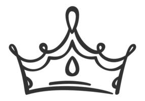 Simple, elegant line art depicting a majestic crown, representing monarchy, authority, and leadership, perfect for logo or decorative element vector