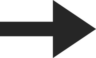 Black arrow pointing right on a clean white background, symbolizing direction, progress, and forward movement, conveying a sense of advancement and navigation toward the future vector