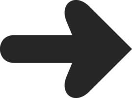 Simple black arrow pointing right with rounded corners on a clean white background, serving as an effective symbol for indicating direction, progress, or forward movement vector