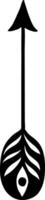 Simple black and white upward arrow with feather fletching symbolizing positive growth, success, and achievement of goals, ideal for minimalist designs and motivational projects vector