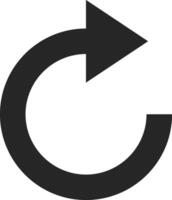 Continuous loop arrow forming a circle, representing a cyclical process, refresh, or reload action, conveying concepts of repetition, rotation, and ongoing movement vector