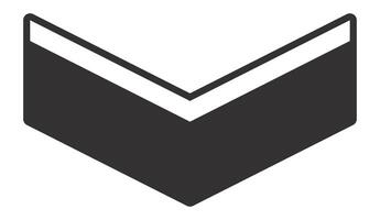 Simple down arrow icon with dark gray color and white border, isolated on white background, ideal for user interface and graphic design projects vector