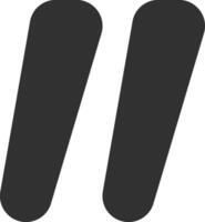 Double quotes punctuation mark used to indicate the beginning and end of a quotation, often used in writing and publishing, representing cited speech or text vector