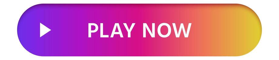 Stylish play now button featuring a trendy gradient transitioning from purple to orange, complemented by a white play icon. Perfect for enhancing websites and apps vector