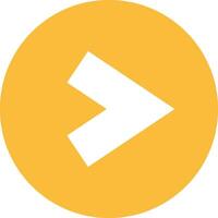 Simple and minimalist graphic of a white arrow pointing to the right, set against a bright yellow circular background, conveying direction, progress, and forward movement vector
