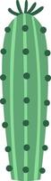 Simple illustration featuring a vibrant green cactus adorned with dark green dots and vertical lines, thriving in a warm desert landscape under the bright sun vector