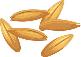 Oat grains falling and rotating on a white background, creating a dynamic and appetizing visual suitable for food and agriculture related projects vector