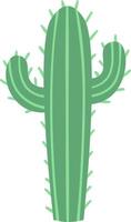 Saguaro cactus featuring two arms, thriving in a hot desert environment, presented as a minimalist illustration on a clean white background, embodying modern graphic design vector