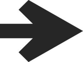 Dark arrow pointing right on a clean white background, symbolizing direction, progress, and forward movement as a modern navigation element vector