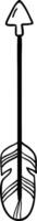Hand drawn arrow featuring feather fletching, pointing upwards and representing direction, purpose, and forward movement, embodying themes of growth, motivation, and inspiration vector