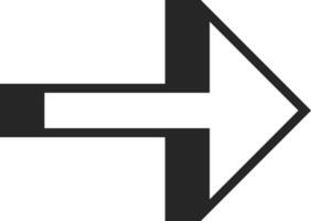 Minimalist right arrow symbol featuring thick black borders, perfect for conveying direction or progress within a clean, modern design aesthetic. Ideal for user interfaces and web applications vector
