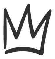 Simple, hand drawn crown symbolizing royalty, leadership, achievement, and power, ideal for logos, branding, and design projects related to monarchy, authority, or celebration vector