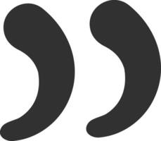 Dark gray double quotes punctuation marks represent a quoted passage, adding emphasis and credibility to written content, highlighting a speaker's words or a specific text excerpt vector