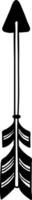 Minimalist illustration of a single upward pointing arrow with striped fletching, ideal for various design projects related to direction, progress, or archery vector