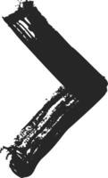 Hand drawn arrow symbol is pointing to the right, created with black paint on a white background, adding a touch of artistic expression to directional signage vector