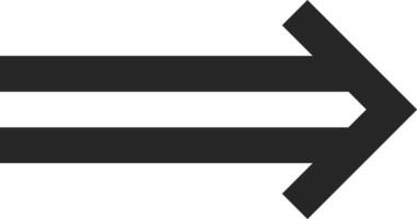Double black arrows pointing right on a clean white background, symbolizing direction, progress, and forward movement, while conveying concepts of growth and achievement vector