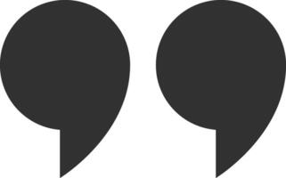Quotation marks icon indicating a citation, quote or direct speech, used in writing and printing to enclose words quoted from a speaker or a book vector