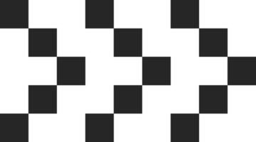 Black and white squares arranged in an abstract geometric pattern create an optical illusion, forming a visually stimulating design with contrasting elements vector