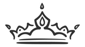 Simple, hand drawn crown representing royalty, power, and authority, isolated on a white background, suitable for various design projects related to monarchy, leadership, or luxury vector