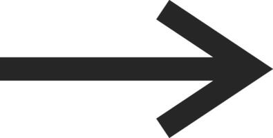 Black arrow pointing right on a clean white background, symbolizing direction and guidance while representing progress, navigation, and forward movement in a minimalistic design vector