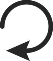 Counterclockwise rotating arrow symbol representing backward movement, reset, or undo function, perfectly suited for user interfaces and modern web design applications vector