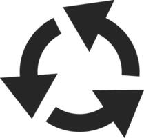 Rotating arrows forming a circle convey a sense of continuous movement, representing a cyclical process of repetition, renewal, and an ongoing workflow that never ends vector