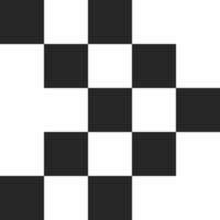 Checkered pattern forming an arrow pointing to the right over a white background, ideal for concepts such as direction, choice and decision making vector