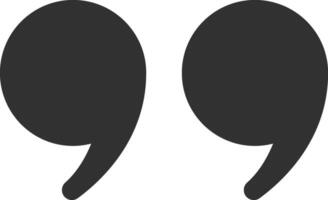 Minimalist illustration featuring starting and ending double quotes, effectively symbolizing cited text or direct quotes, ideal for various writing and communication contexts vector