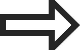 Simple black arrow pointing right against a clean white background, serving as a clear symbol for direction, progress, and navigation in various design contexts vector