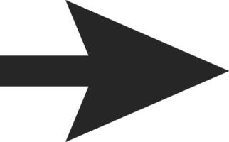 Simple black arrow pointing right against a clean white background, serving as an effective symbol for direction, movement, or progress in various contexts vector