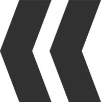 Two thick arrows pointing to the left, creating a simple and recognizable rewind or previous symbol, ideal for user interfaces and navigation vector