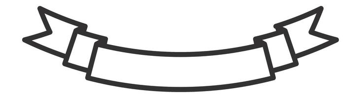 Simple waving ribbon banner outline drawing waving from left to right, suitable for graphic design, websites, social media, presentations, and marketing materials vector