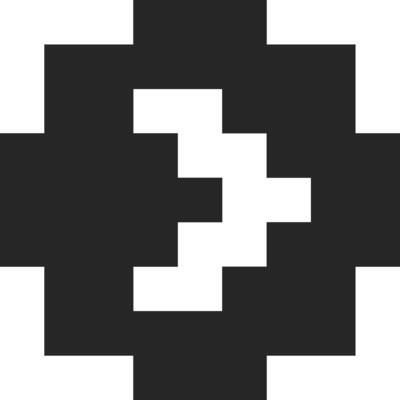 Pixel art representing number three with a cross shape, created using large square pixels, ideal for conveying concepts related to retro gaming, 8 bit graphics, or digital art