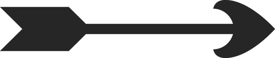 Simple black arrow pointing right with a gap in the arrowhead, symbolizing continuous movement, progress, or a process that is still ongoing vector