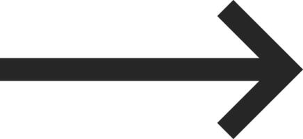 Simple black arrow pointing right, isolated against a bright white background, serving as an effective symbol for indicating direction, progress, or forward movement vector