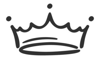 Hand drawn crown symbolizing royalty, power, and authority, perfect for use in logos, icons, or as decorative elements in various design projects vector