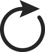 Continuous process illustrated by a circular arrow rotating clockwise, symbolizing repetition, renewal, and the flow of ongoing activity within a seamless loop or cycle vector