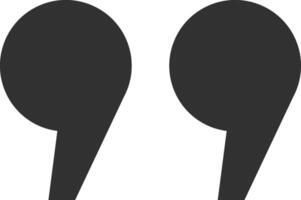 Quotation marks framing a statement, emphasizing verbatim quotes or sections of speech reproduced exactly as spoken or written, enhancing clarity in communication and expression vector