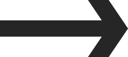 Black arrow pointing right against a white background, representing direction and movement. Symbolizing progress and forward motion, this simple graphic element conveys guidance and choice vector