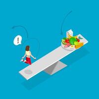 3D Isometric Flat Conceptual Illustration of Basal Metabolic Rate, Metabolism Level Scale vector